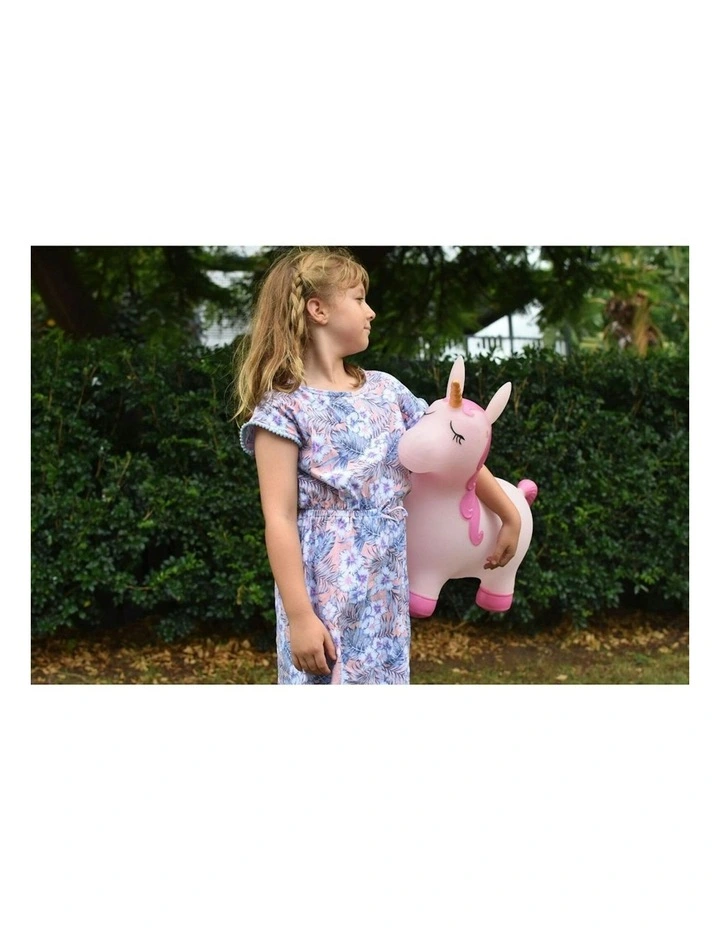 Kaper Kidz Bouncy Rider Pink Pearl The Unicorn Ride On Bouncer Toy Kids 12m  image 6