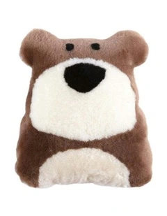 Auskin Sheepskin Pet Bear Cushion Home/Room Decorative Pillow 35x40cm Brown