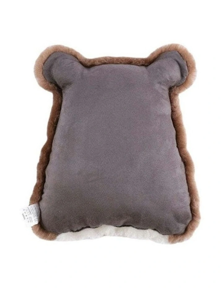 Auskin Sheepskin Pet Bear Cushion Home/Room Decorative Pillow 35x40cm Brown image 2