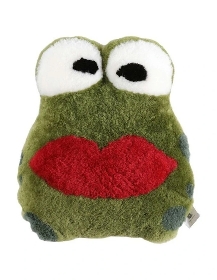 Auskin Sheepskin Pet Frog Cushion 35x40cm in Green image 1