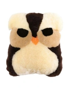 Auskin Sheepskin Pet Owl Cushion 35x40cm in Beige