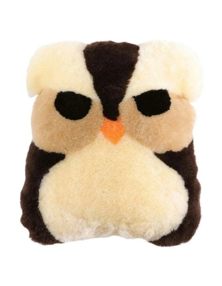 Auskin Sheepskin Pet Owl Cushion 35x40cm in Beige image 1