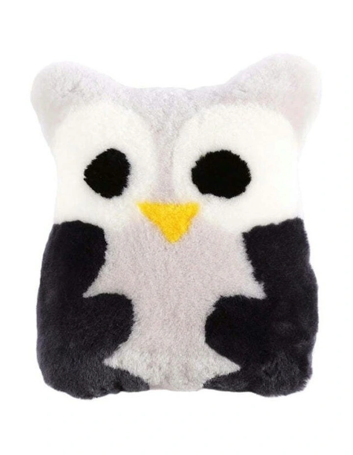 Auskin Sheepskin Pet Owl Cushion 35x40cm in Grey image 1