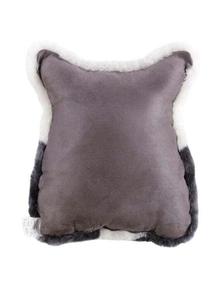 Auskin Sheepskin Pet Owl Cushion 35x40cm in Grey image 2