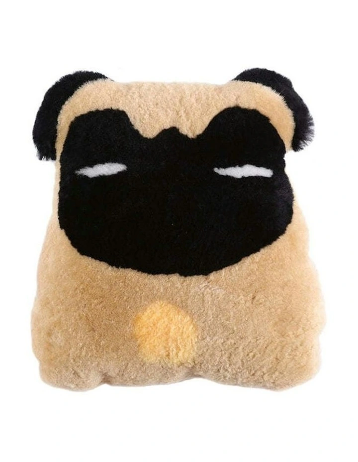 Auskin Sheepskin Pet Pug Cushion Home/Room Decorative Pillow 35x40cm Multi image 1
