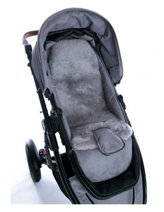 Auskin Tykes Sheepskin Pram Liner 70x30cm in Grey