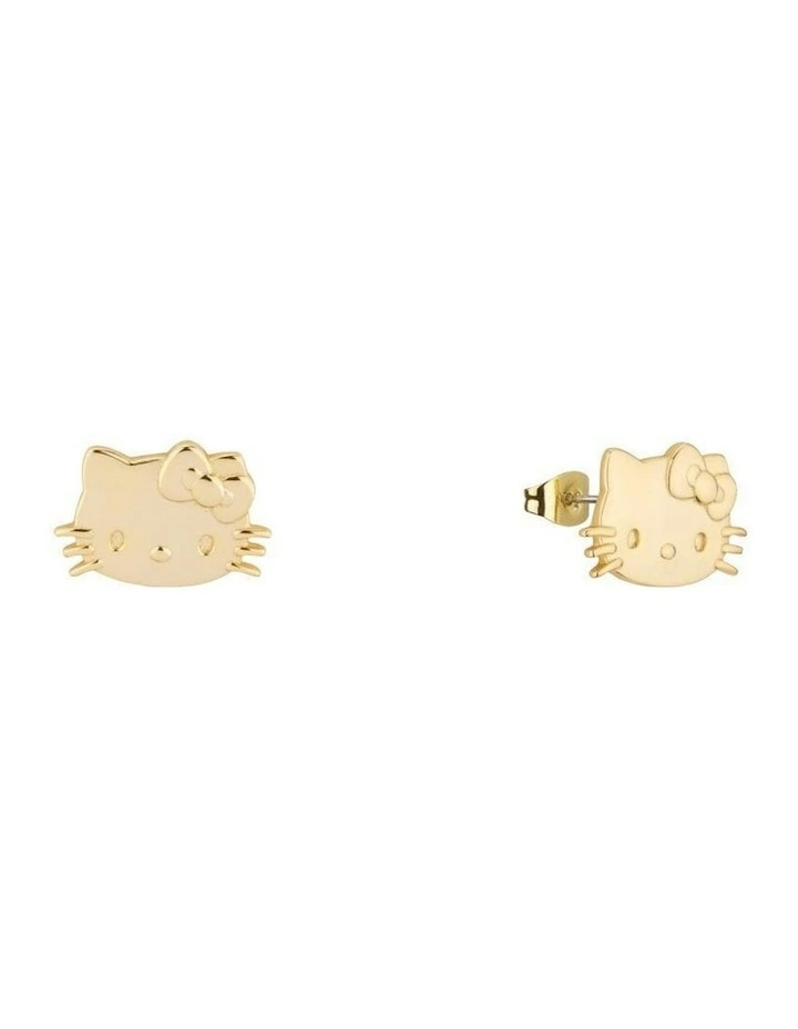 Sanrio Precious Metal Hello Kitty Fashion Stud Earrings in Gold image 1