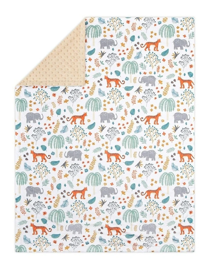 The Peanutshell Safari Boho 220GSM Blanket 76x101cm in Multi image 1
