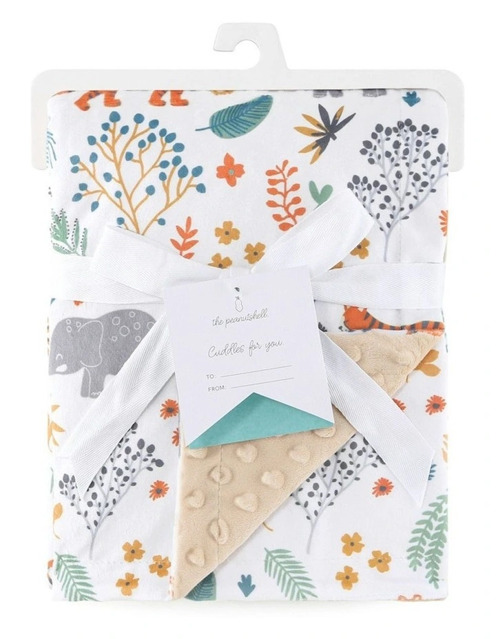 The Peanutshell Safari Boho 220GSM Blanket 76x101cm in Multi image 2