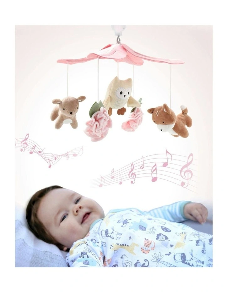 The Peanutshell Musical Little Forest Crib Mobile in Multi image 4