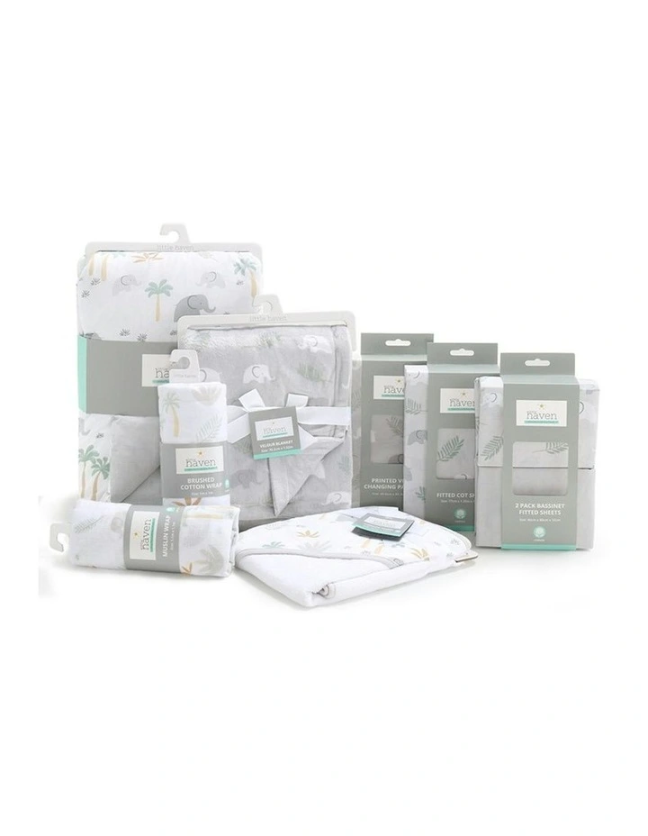 Little Haven Reversible Cotton Cot Elephant Quilt 120cm in Grey image 3