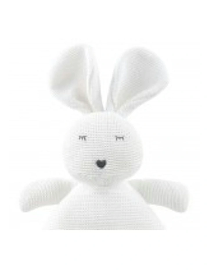 The Peanutshell Knitted Plush Cotton Soft Animal Baby Toy 30cm in White image 2