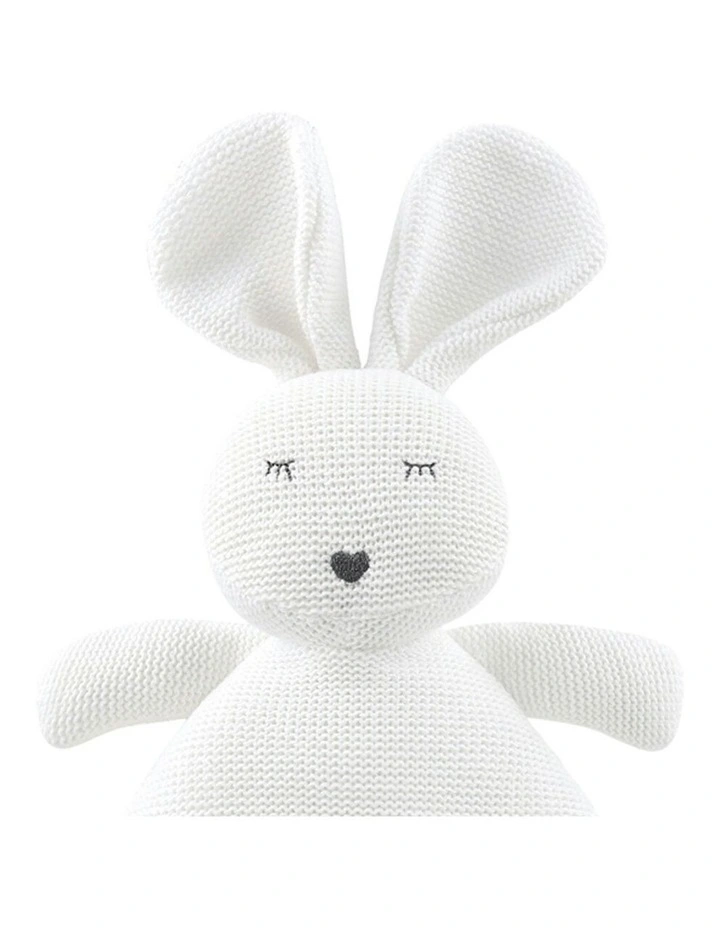 The Peanutshell Knitted Plush Cotton Soft Animal Baby Toy 30cm in White image 3