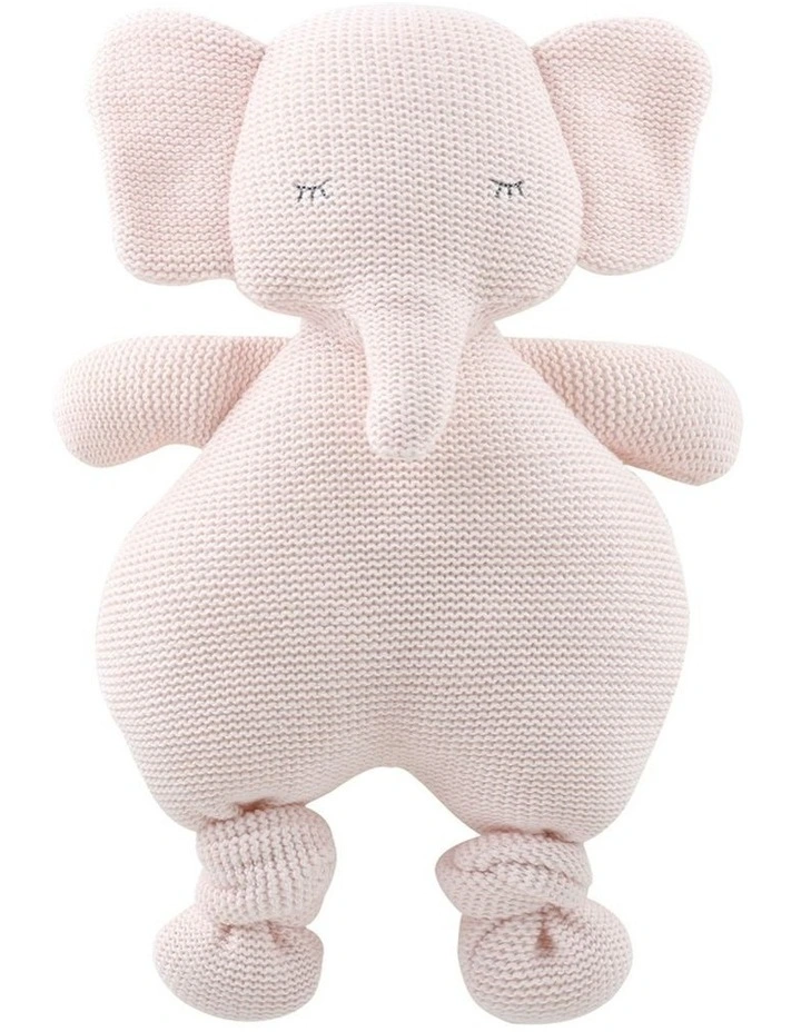 The Peanutshell Knitted Plush Cotton Animal Baby Fun Toy 30cm in Pink image 1