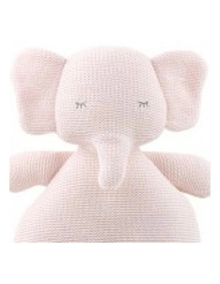 The Peanutshell Knitted Plush Cotton Animal Baby Fun Toy 30cm in Pink image 2