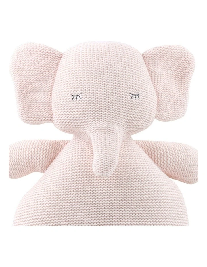 The Peanutshell Knitted Plush Cotton Animal Baby Fun Toy 30cm in Pink image 3