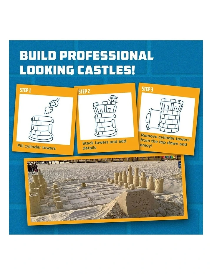 A Castle Pro Tower Mold Cylinder Toy Kit in Sand/Snow image 5