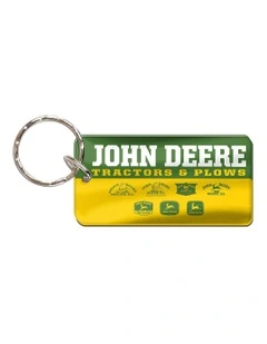 Rectangular Key Ring/Chain Vintage Premium Acylic in Green/Yellow