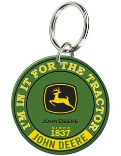 Custom Round Shape Key Ring/Chain Tractor Premium in Acylic Green