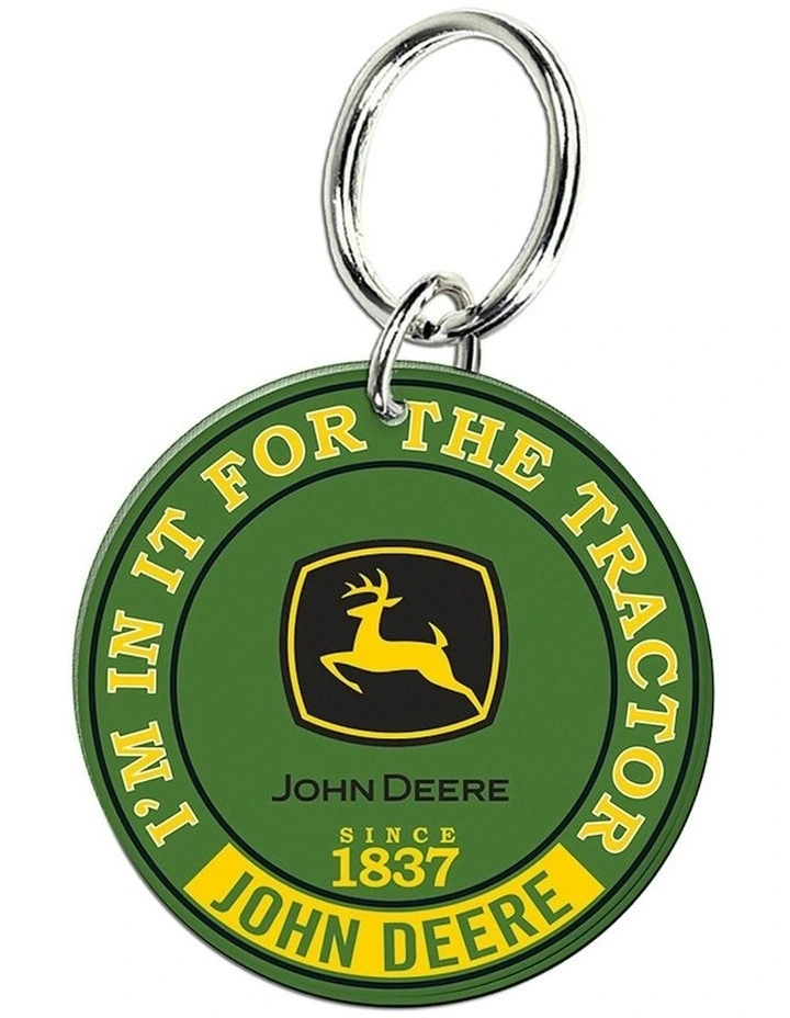 Custom Round Shape Key Ring/Chain Tractor Premium in Acylic Green image 1