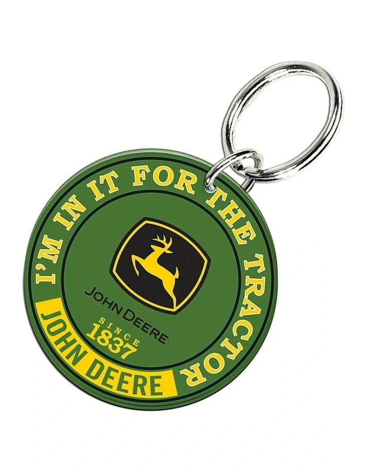 Custom Round Shape Key Ring/Chain Tractor Premium in Acylic Green image 2