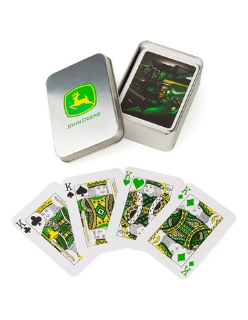 Playing Poker Paper Cards Deck In Collectors Tin in Green