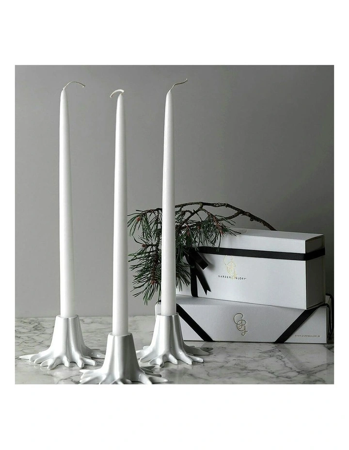 Mini Root Candle Holder 10x6cm in White image 2
