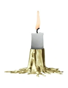 Mini Root Candle Holder 10x6cm in Brass