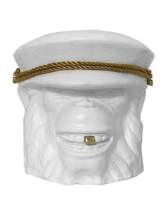 Monkey Plant Large Pot Centerpiece Tabletop Decor in White