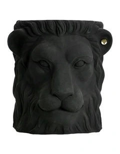 Lion Plant Large Pot Centerpiece Tabletop Decor in Black