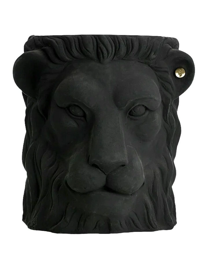 Lion Plant Large Pot Centerpiece Tabletop Decor in Black image 1