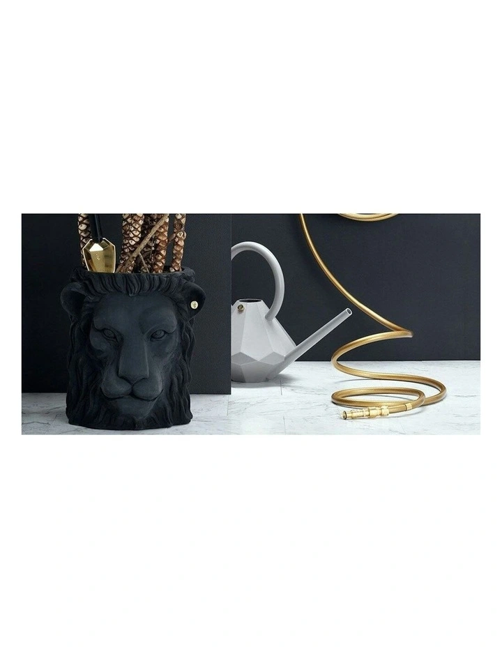 Lion Plant Large Pot Centerpiece Tabletop Decor in Black image 2