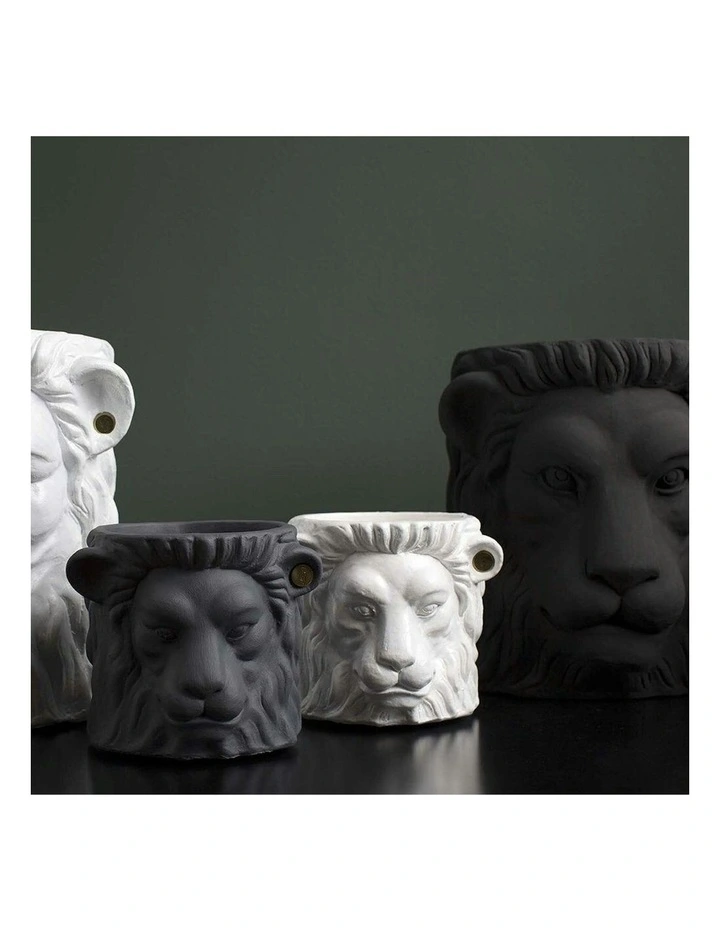 Lion Plant Large Pot Centerpiece Tabletop Decor in Black image 3