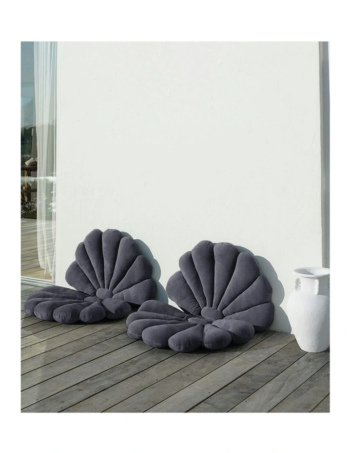 Shell Cushion Pillow in Graphite image 3