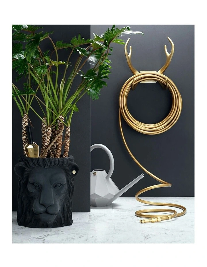 Reindeer Wall Mounted Water Hose Holder in Gold image 3