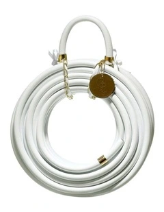 Coloured PVC Watering Hose 20m in White Snake