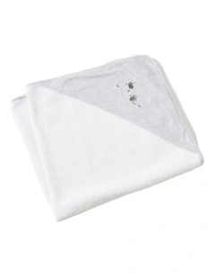Cotton Baby/Infant Hooded Bath Towel In the Meadow Embroidered