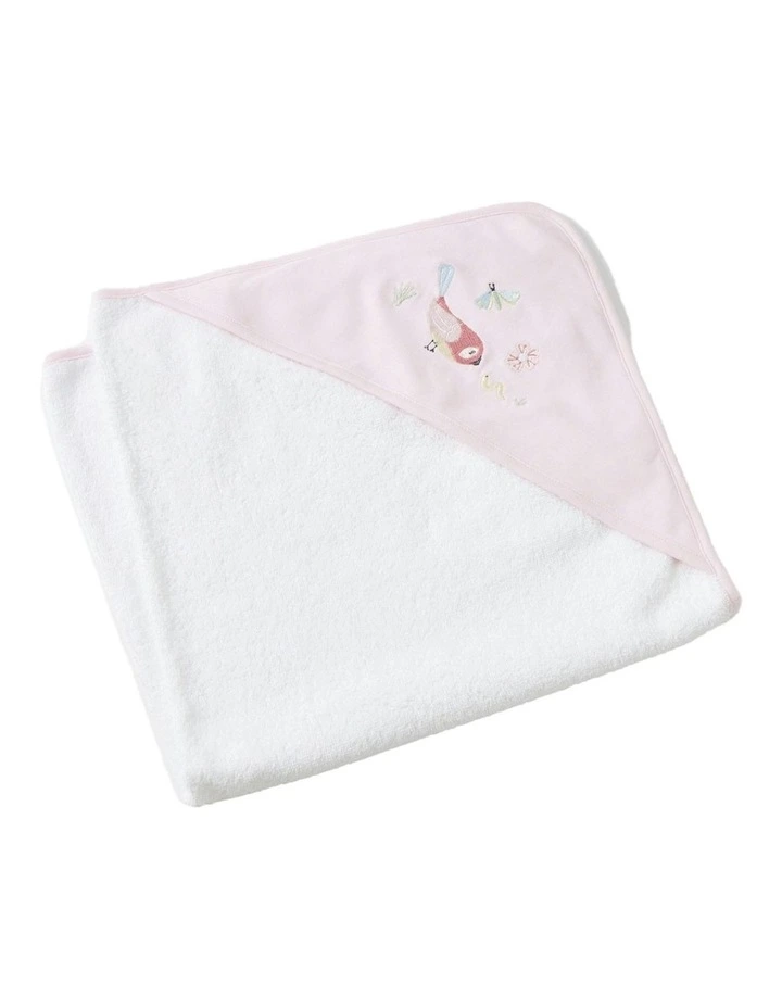 Cotton Baby/Infant Hooded Bath Towel Wrap Birdy Embroidered image 1