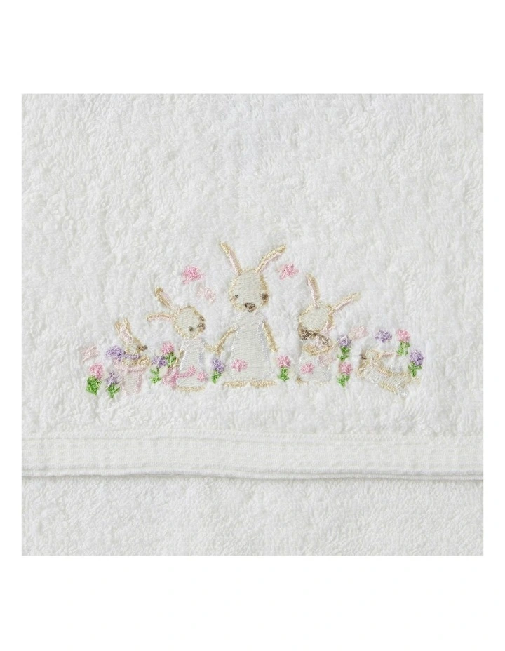 Bunny Garden Baby/Kids Bath Towel & Face Washer w/ Organza Bag image 2