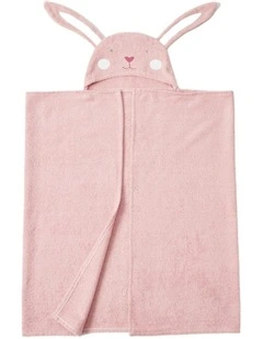 Cotton Beatrice Bunny Hooded Towel Baby Bath Clothing in Pink