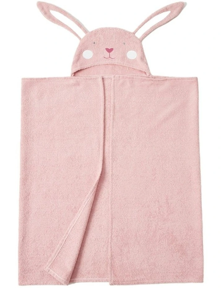 Cotton Beatrice Bunny Hooded Towel Baby Bath Clothing in Pink image 1