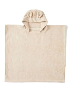 Cotton Sunshine Hooded Poncho Towel Baby Bath Clothing in Natural
