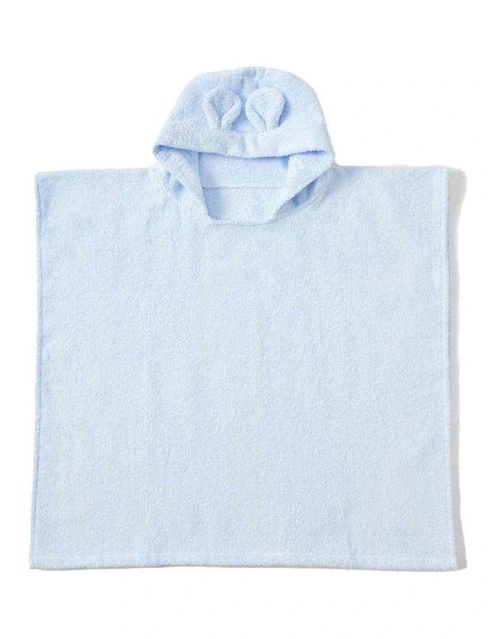 Cotton Sunshine Hooded Poncho Towel in Blue image 1