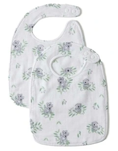 Koala Cuddles Cotton Bamboo Muslin And Bib in Multi