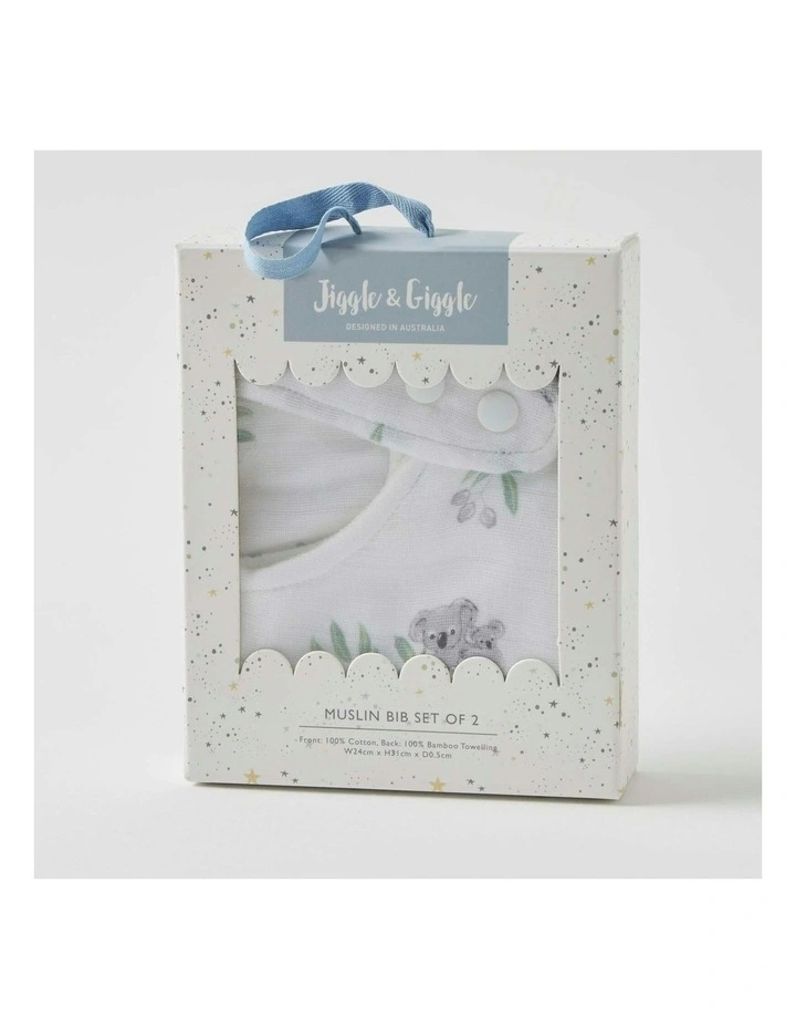 Koala Cuddles Cotton Bamboo Muslin And Bib in Multi image 3