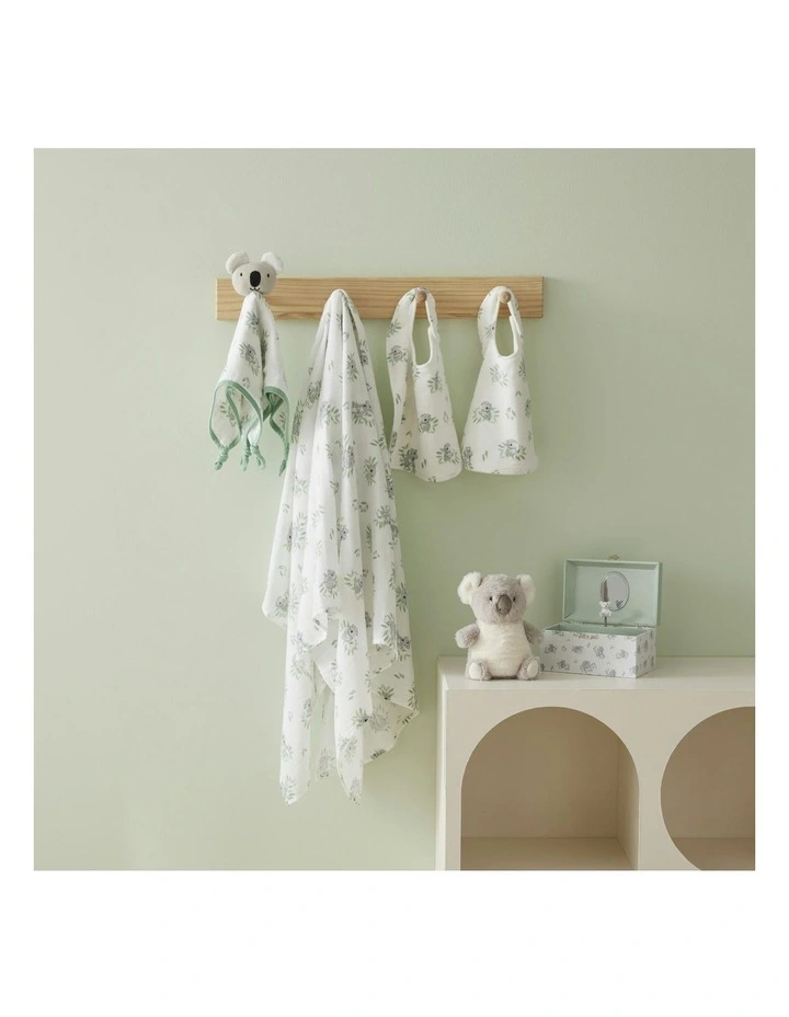 Koala Cuddles Cotton Bamboo Muslin And Bib in Multi image 4