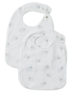 In the Meadow Muslin Bib 2 Piece Set in White