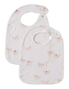 Fairy Dust Muslin 2 Piece Bib Set in White