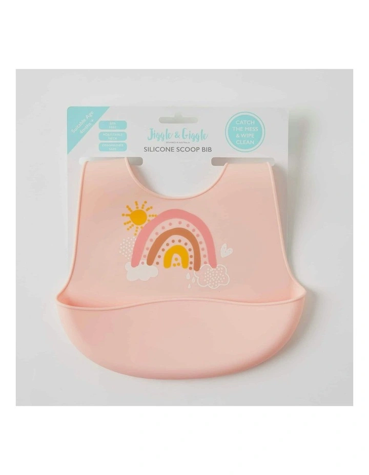 Whimsical Adjustable Soft Silicone 24cm Bib in Pink image 4