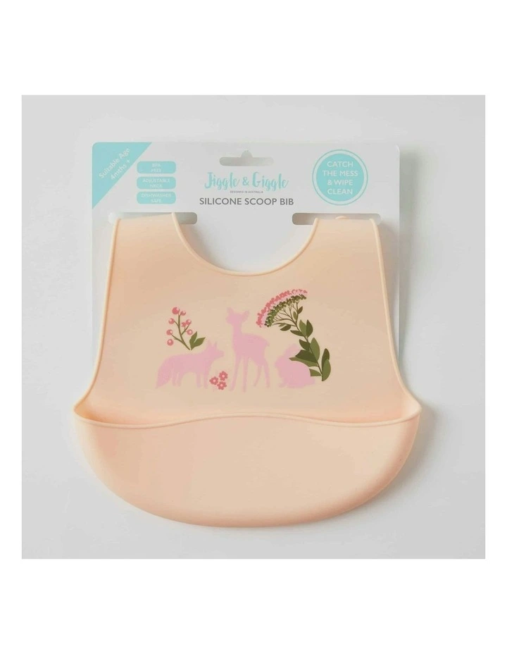 Whimsical Adjustable Soft Silicone 24cm Bib in Pink image 6